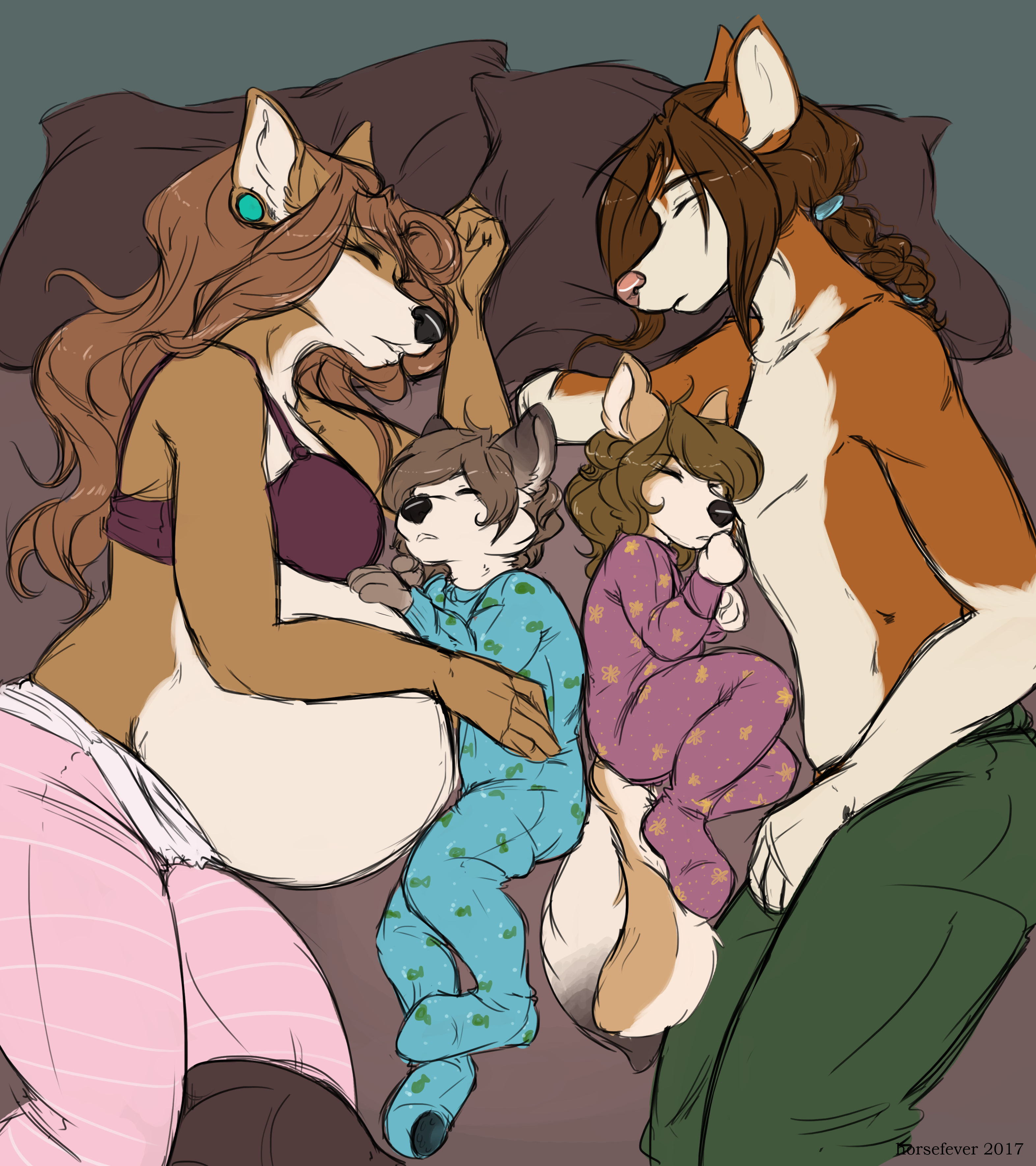 1981120_horsefever_xanderblaze-sleeping-mom-and-dad-with-the-pups